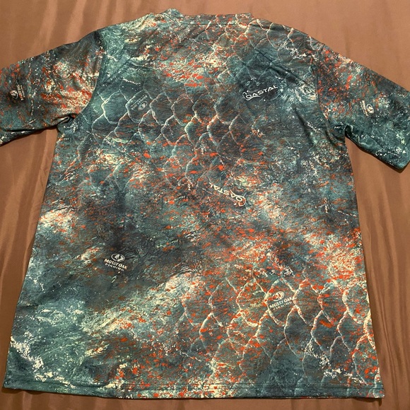 Mossy Oak Men's Atheltic Tee - Blue and Orange Camo - Picture 2 of 4